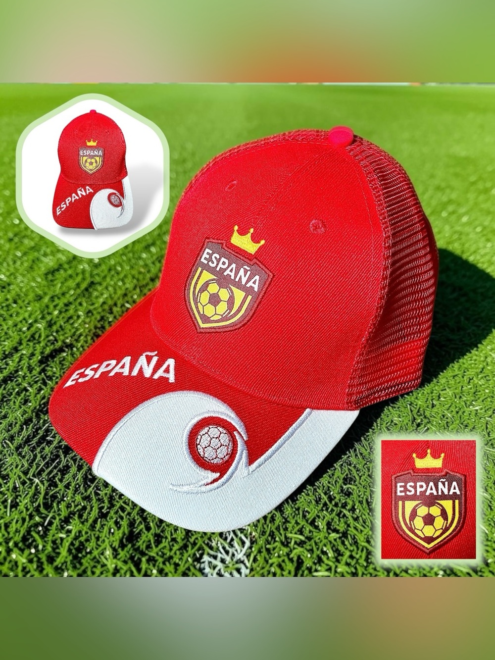 FIFA World Cup España Unisex Red White Soccer Hat Baseball Cap Sz OS